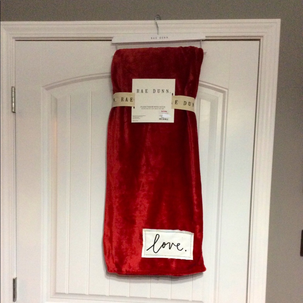 Rae Dunn βLOVEβ Plush Throw With Patch